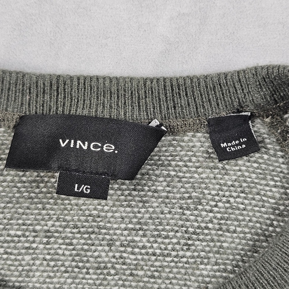 Vince Birdseye Sweatshirt Mens Large (Fits Like XS-S) Green Cashmere Wool Blend - Picture 3 of 9